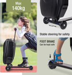 20" Scooter Suitcase for Kids, 2-In-1 Ride on Luggage with Wheels for Boys & Girls Ages 4-15, Foldable Hardshell Carry on Lightweight Travel Suitcase for Airplane