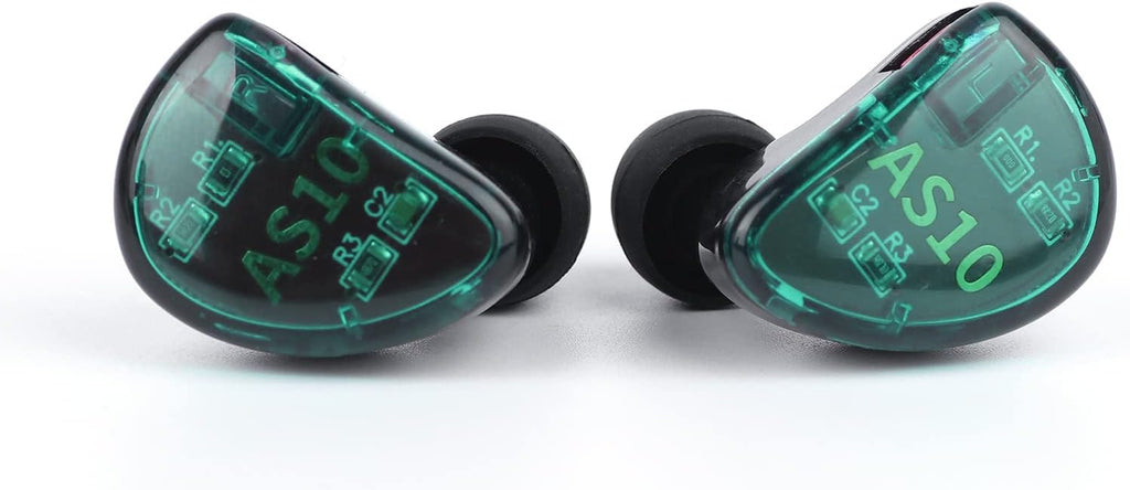 KZ AS10 5BA Hifi Stereo In-Ear Monitor Hifi Wired Earbuds Earphones | with 0.75Mm 2 Pin Cable, Five Balanced Armature Drivers, Noise Cancelling, W/O Mic, Cyan