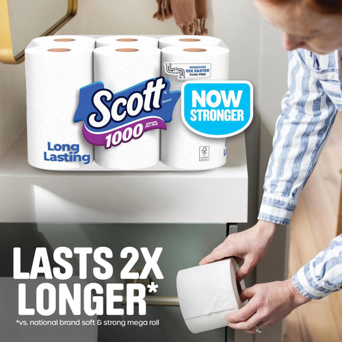 1000 Toilet Paper, 12 Rolls, 1,000 Sheets per Roll
