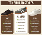 Sneakers for Men - 100% Genuine Leather Mens Casual Shoes Memory Foam Insole Mens Sneakers - Non Slip Outsole Dress Sneakers Men (HIS VERDY)