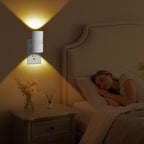 Motion Sensor Light Indoor, Night Lights Plug into Wall, Motion Sensor & Dusk to Dawn Sensor, 3 Light Modes, Dimmable Night Light for Bedroom Bathroom Hallway Kitchen Stairs (White, 2 Pack)