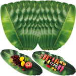 60 Pcs Banana Leaves Parchment Paper Leaf Tropical Artificial Banana Leaves for Cooking Charcuterie Board for Food Serving Hawaiian Party Decoration 22.8 X 9 Inch Centerpieces Placemat