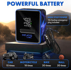 Inflatiq by  Tire Inflator Blue - Powerful, Award-Winning QWIKFLOW Technology with 2 Portable Power Options Included - Strong Vehicle Air Pump for Trucks, Cars, Motorcycles, Bicycles, Balls