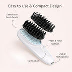 Electric Scalp Massager Brush, Vibrating, Detachable Heads