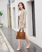 Women Crossbody Handbags Genuine Leather Satchel Handbags for Women Top-Handle Shoulder Tote Purses