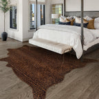 Faux Antelope Cheetah Print Rug, Leopard Rug 6.2X8.2 Faux Animal Print Skin Cheetah Area Rug for Bedroom Living Room Animal Fur Hide Rustic Dark Brown