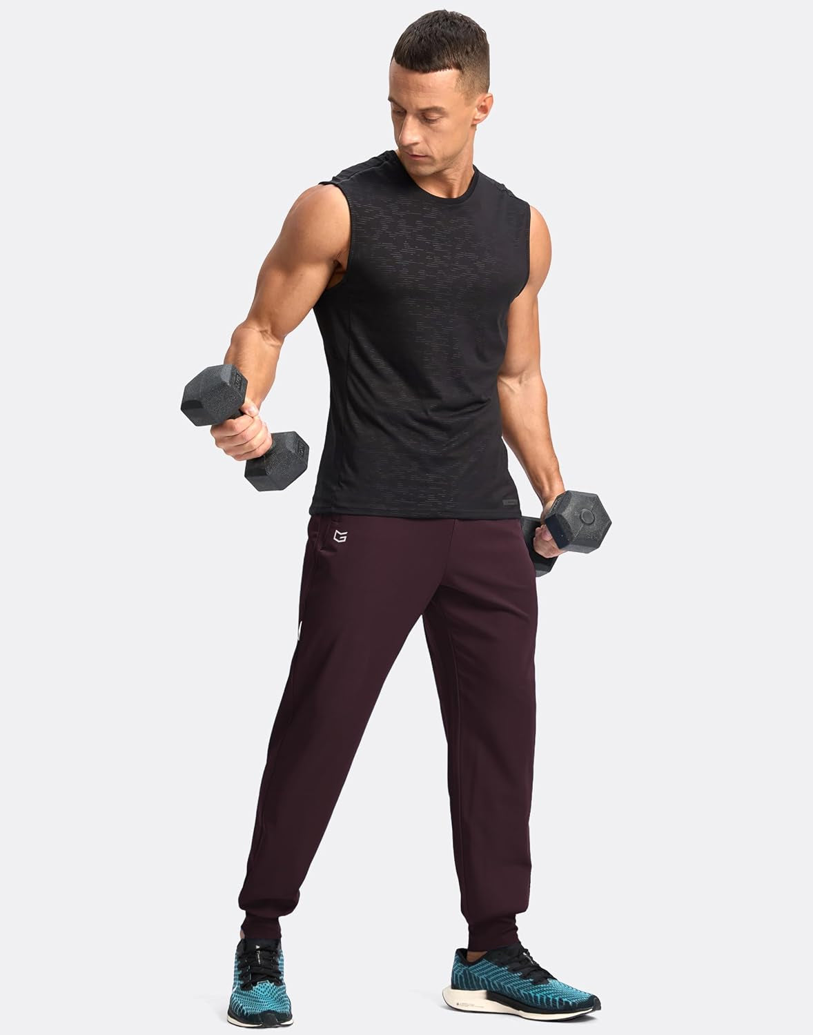 Men'S Joggers with Zipper Pockets Lightweight Athletic Workout Pants Quick Dry Sweatpants for Men Running Hiking