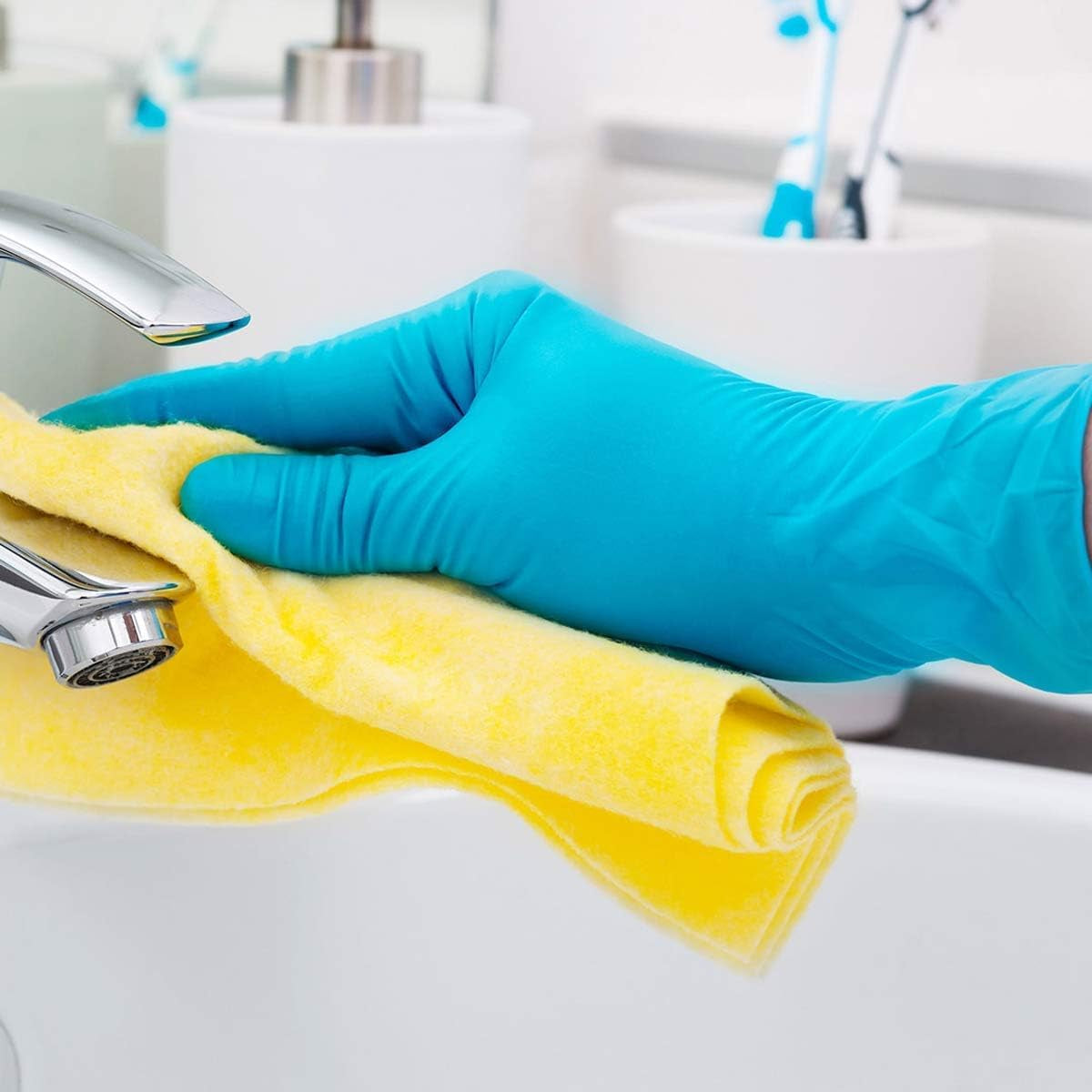 Medical Blue Nitrile Exam Gloves - Latex-Free & Powder-Free - NGPF-7002 (Case of 1,000), Medium