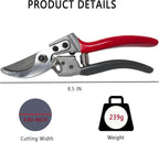 Pruning Shears for Gardening, 8.5" SK5 Steel Pruners | Bypass Garden Shears, Sharp Heavy Duty Hand Pruners, Handheld Clippers Tools for Garden Care