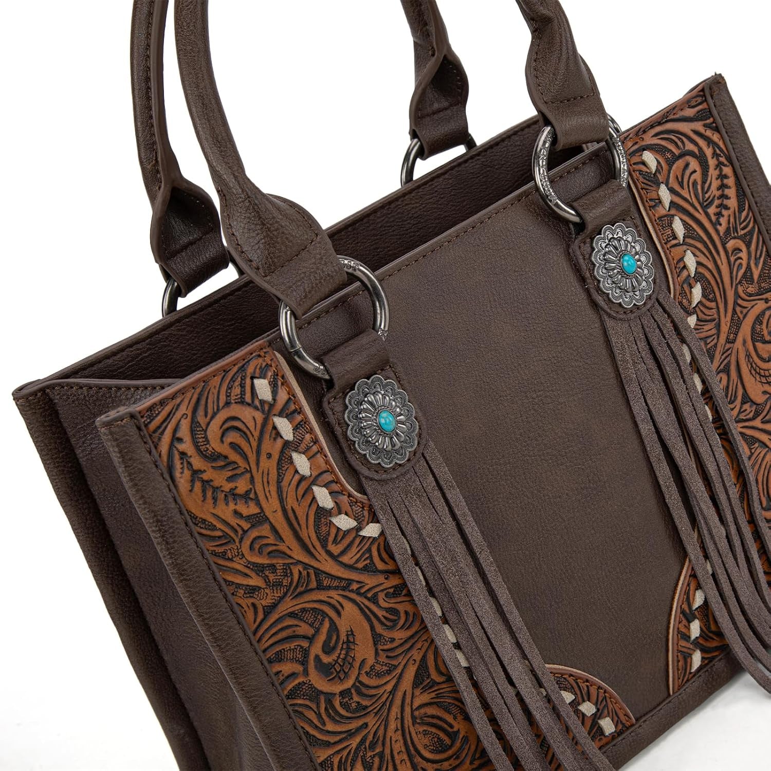 Tote Bag for Women Western Tooling Handbags Embroidered Concho Crossbody