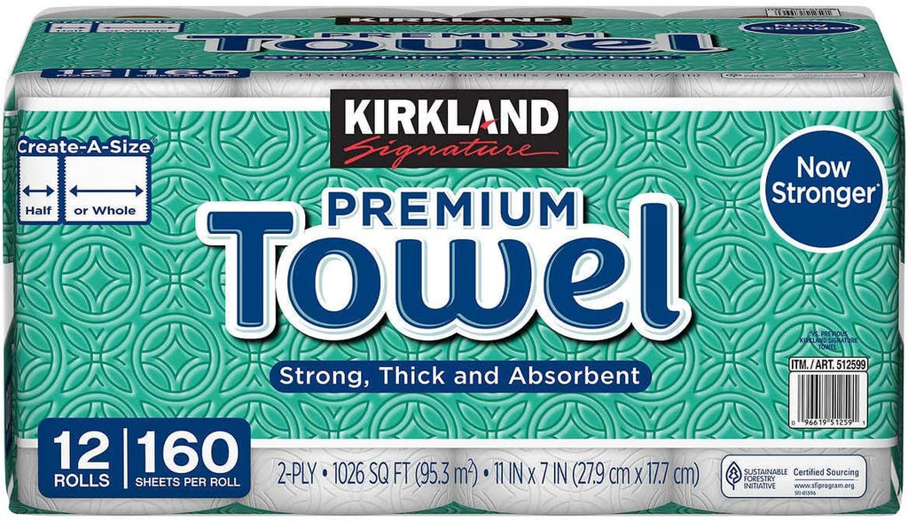 Signature Premium Big Roll Paper Towels 12-Roll, 160 Sheets per Roll