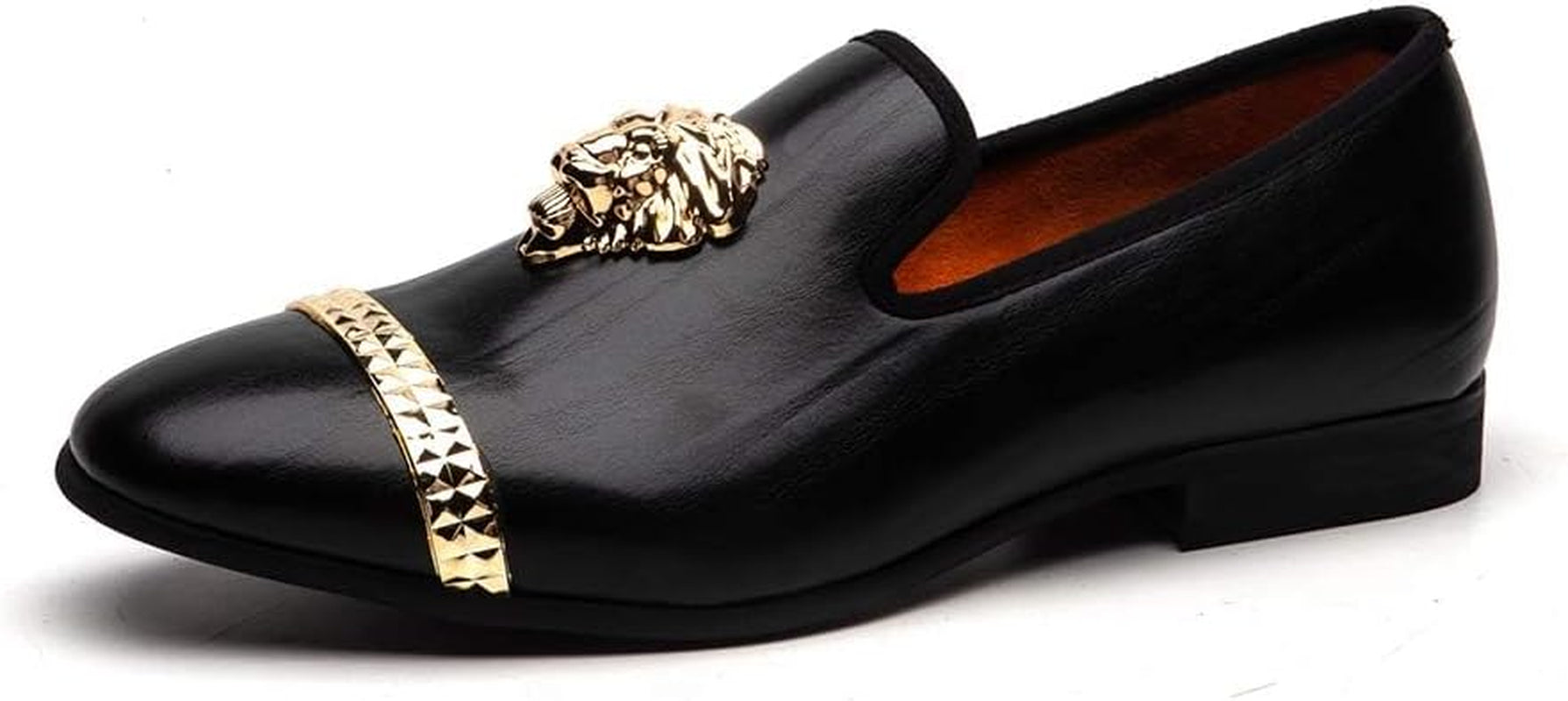 Black Leather Loafers for Men - Breathable, Flexible Slip on Mens Shoes - Perfect Party, Wedding, Birthday Mens Dress Shoes - Comfortable Rubber Sole Shoes for Men