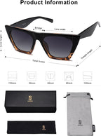 Trendy Square Cateye Polarized Sunglasses Womens Big Frame Shades SJ2115