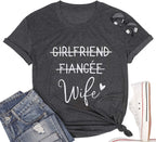 Girlfriend Fiancee Wife Shirt Women Bride Honeymoon Gift | Wifey Shirt for Women Bride Tshirt Vacation Tees Valentine Gift