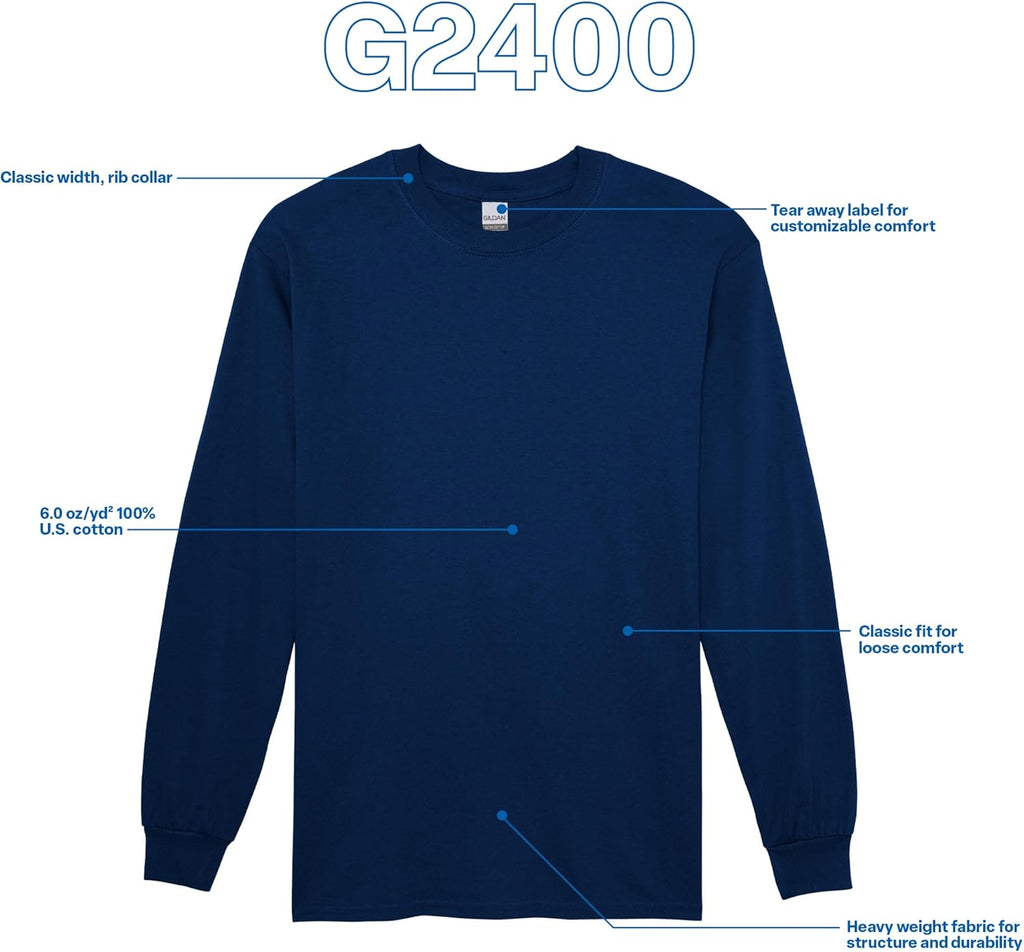 Adult Ultra Cotton Long Sleeve T-Shirt, Style G2400, Multipack
