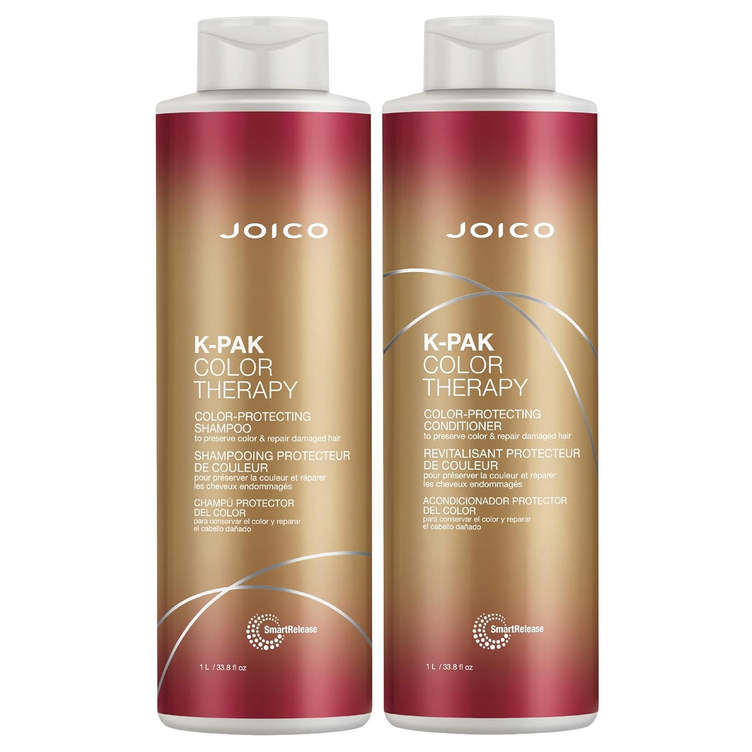 Joico K-PAK Color Therapy Color-Protecting Shampoo & Conditioner Set | for Color-Treated Hair | Boost Shine | Improve Elasticity | Repair Breakage | Rebuild Damaged Hair | with Keratin & Argan Oil