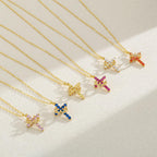 Christian Gift Stocking Stuffers Cross Necklace for Women-Dainty 14K Gold Plated/Silver Plated Pendant Necklaces Simple Cute Tiny Necklace Jewelry for Women