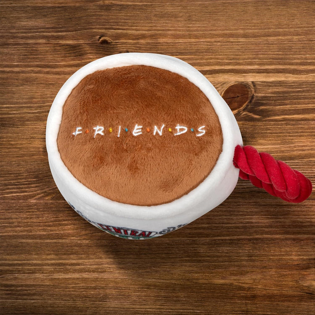 Friends TV Show Central Perk Coffee Cup Plush Dog Toy | Built-In Squeaker, Officially Licensed Friends Product, Iconic Coffee Cup Design, Hours of Fun for Fans