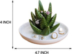 Aloe Ring Holder,Cactus Ring Dish,Jewelry Holder Trinket Tray for Rings Earrings Necklace Organizer,Bridesmaid Christmas Birthday Gift for Women Girls