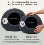 Cat Cave – Premium Felt Cat Bed Enclosure for Indoor Cats, Handmade Merino Wool (Slate Grey, Large)
