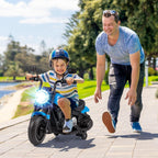 Ride on Motorcycle, 6V Toddler Motorcycle with LED Light, Music, Foot Pedal, Forward/Backward, Soft Start, 3-Wheel Battery Powered Electric Motorcycle for Kids, Gift for Boys Girls (Blue)