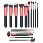 16 Pc Professional Synthetic Makeup Brushes Set in Black - Lincoln Values