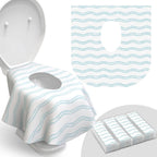 Disposable Toilet Seat Cover for Travel – 20 Pack with Covers Wrapped in Sets of 2, Non-Flushable Liners, Fits Most Seats – Kids, Toddlers, Adults (Waves, 20)