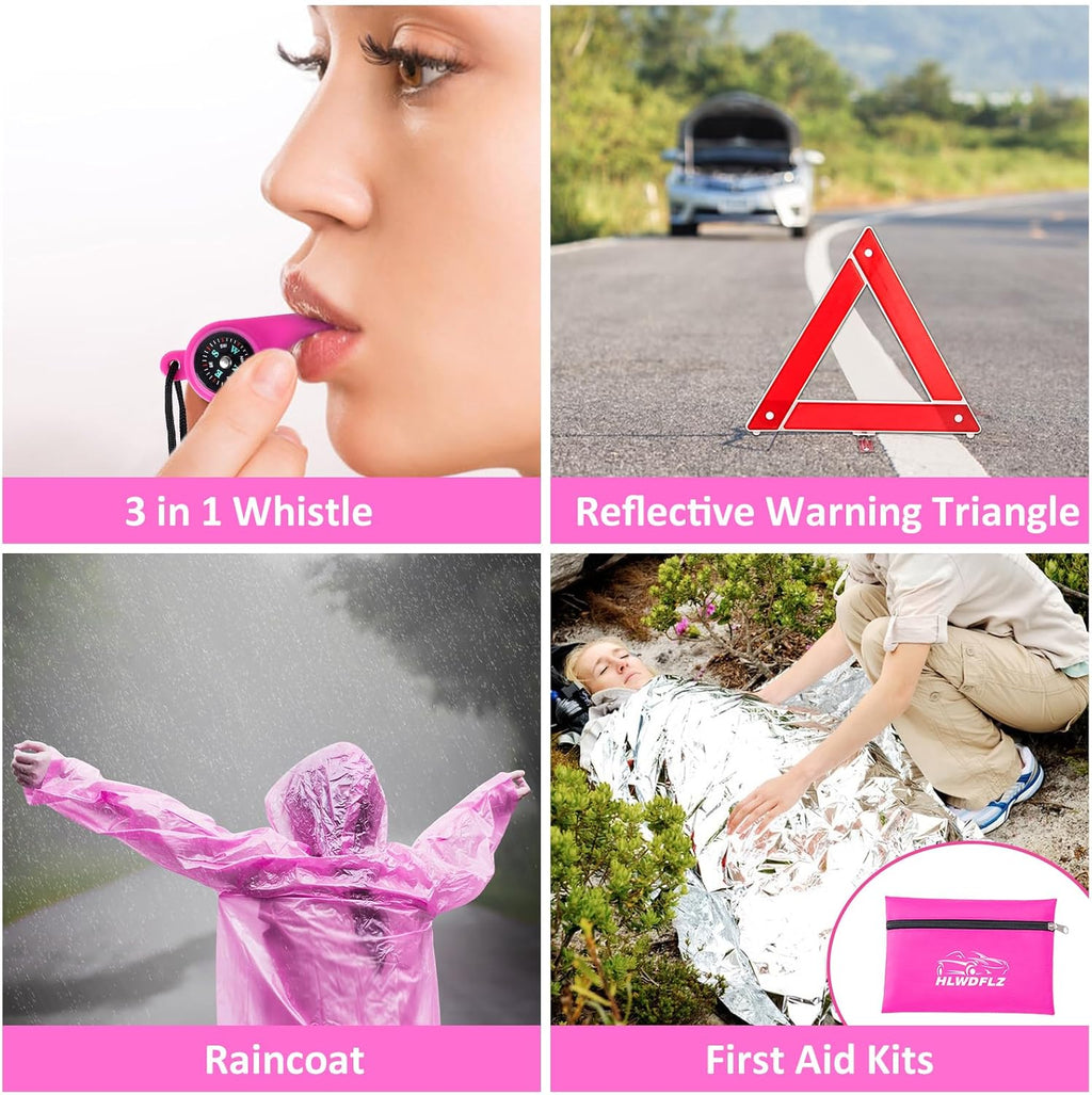 Car Roadside Emergency Kit - 17Pcs Winter Traveler Safety Road Side Assistance Kits, Car Kit Essentials for Men, Women, Teen