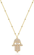 Gold Dainty Evil Eye Necklace for Women 18K Gold Plated Cute Delicate Solitaire Cubic Zirconia Boho Protection Evil Eye Minimalist Simple Necklace