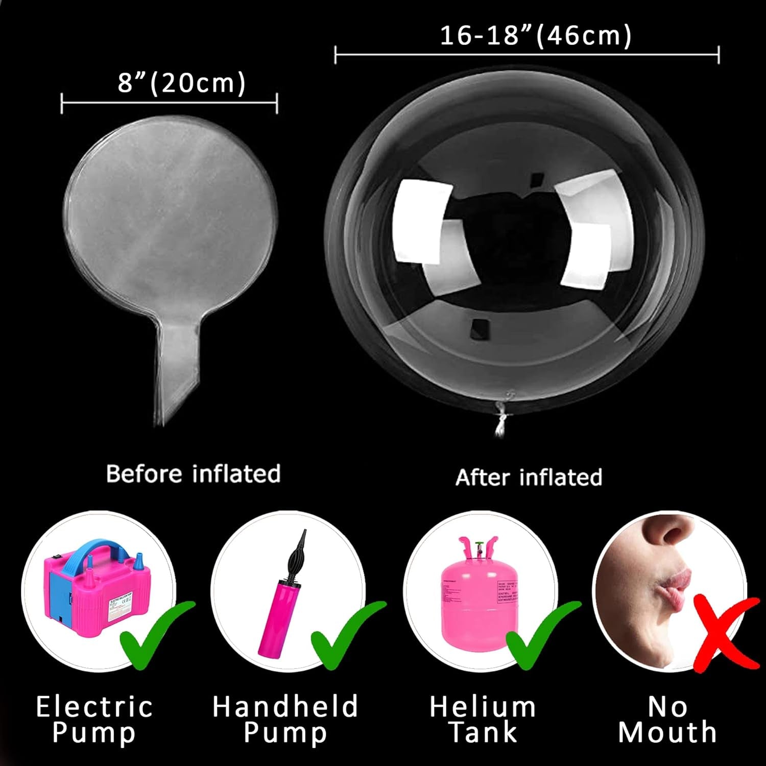 Cold White 6Pc LED Light up Balloon with Sticks, Stands and Batterys, Centerpieces for Party No Helium Required DIY Kit (Cold White)