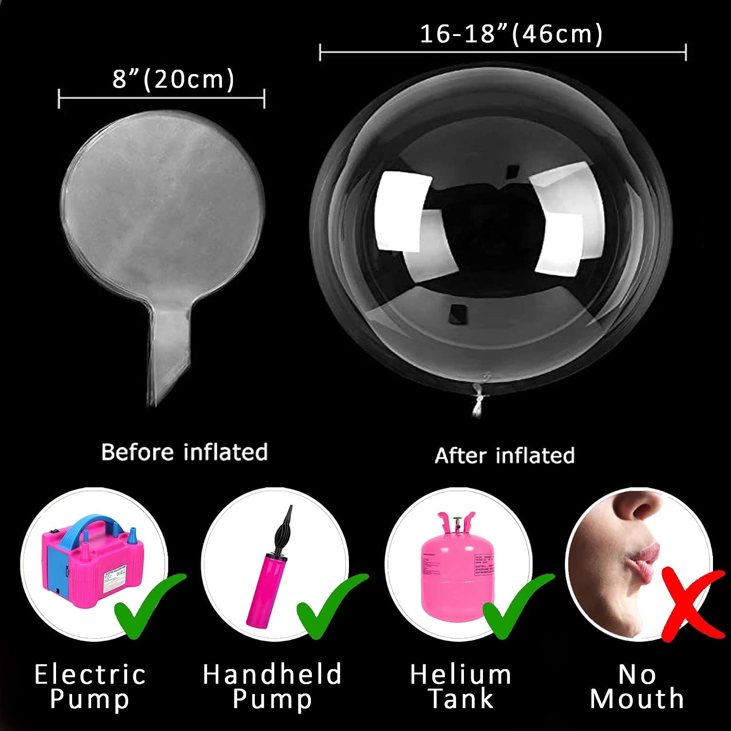 Cold White 6Pc LED Light up Balloon with Sticks, Stands and Batterys, Centerpieces for Party No Helium Required DIY Kit (Cold White)