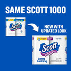 Scott 1000 Toilet Paper, 20 Regular Rolls, Septic-Safe, 1-Ply Toilet Tissue