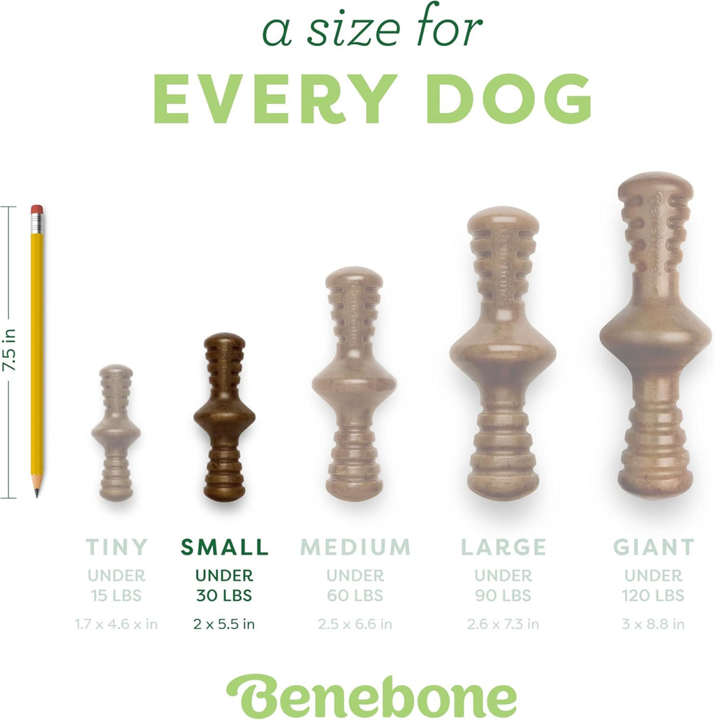 Zaggler Rolling Dog Chew Toy for Aggressive Chewers, Real Peanut, Made in USA, Small