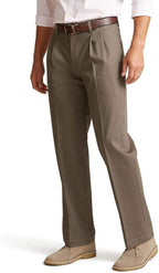 Men'S Classic Fit Signature Lux Cotton Stretch Pants-Pleated (Regular and Big & Tall)