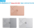Compatible with 2022 2021 2020 Macbook Air 13 Inch Case M1 A2337 A2179 A1932, Hard Shell Case&Keyboard Cover&Screen Film for Mac Air 13 with Touch ID, Crystal Clear, AT13CYCL+2