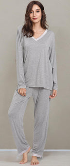 Women'S Bamboo Viscose Long Sleeve Pajamas Set | Super Soft Sleepwear, Cooling Pjs for Hot Flashes & Night Sweats, Moisture-Wicking for Menopause, OEKO-TEX Certified