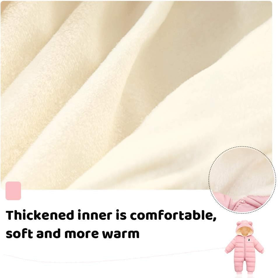 Baby Boy Snowsuit Newborn Girl Winter Coat Toddler Jacket Clothes | Unisex Boys Girls Items Hoodie Toddler Fleece Snow Suits for Infant Jumpsuit Warm Outfits 0-6M, 6-12M, 12-18M,18-24M Options
