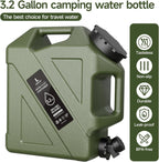 3.2GAL Camping Water Jug, Portable Water Storage Container with Spigot, Leak-Proof Lid & Dual Handles, Outdoor Water Tank for Camping, RV, Emergency Preparedness