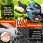 SENIX Cordless Electric Pruning Shears with 2000Mah Battery& Charger, 20V Brushless Motor Pruner, Dual Mode Cutting 1.5" Max for Delicate Flowers & Thick Branches, Gardening, Tree Pruners, Orchard