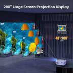 Mini Projector with Wifi and Bluetooth, 12000L Native 1080P HD Projector 4K Supported, Portable Phone Projector for Android and IOS, HDMI/USB/PC/TV Stick/Switch Supported (White-Gris)
