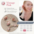 Wish Stone Pendant Necklace with Birthstone Crystal, 18K Rose Gold Plated/Silvertone, 18" + 2"