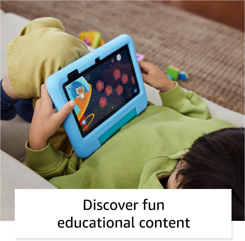 Fire 7 Kids Tablet (Newest Model) Ages 3-7. Top-Selling 7" Kids Tablet on . Includes Ad-Free and Exclusive Content, Easy Parental Controls, 10-Hr Battery, 16 GB, Blue