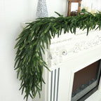 16FT Realistic Christmas Garland Pine Garland Real Touch Green Artificial Greenery Garland Artificial Pine Garlands,For Table Mantle Wall Indoor Outdoor Christmas All-Season Decorations
