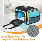 Large Cat Carrier for 2 Cats, Pet Carrier, Dog Carrier for Small Dogs, Cat Carrier Soft, Collapsible Large Pet Carrier for Traveling Indoor and Outdoor Uses - Blue 23"X13"X13"