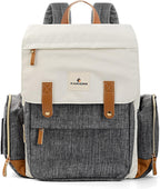 Diaper Bag Multifunction Travel Backpacks for Mom with Insulated Pockets and Laptop Compartment, Grey