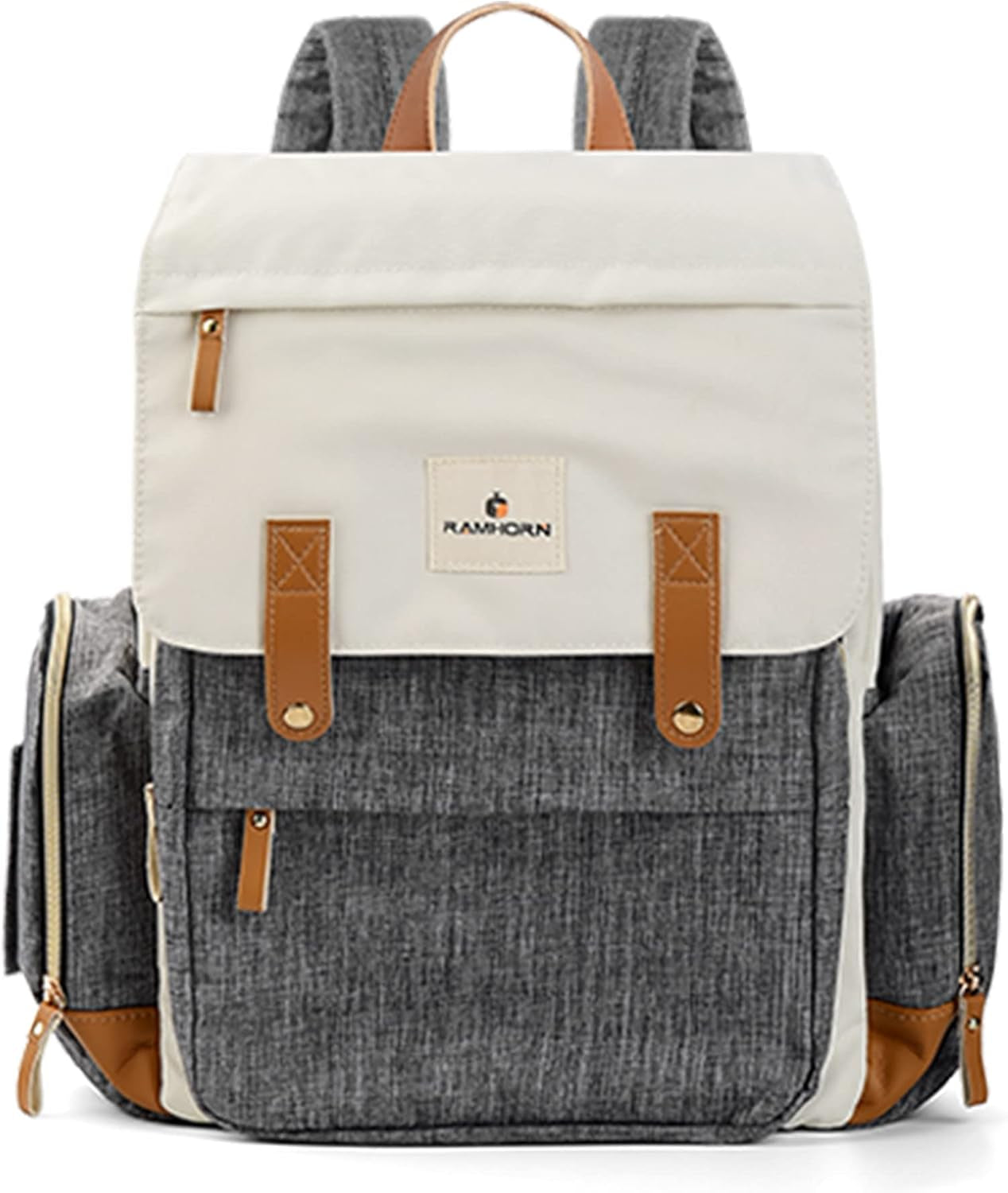 Diaper Bag Multifunction Travel Backpacks for Mom with Insulated Pockets and Laptop Compartment, Grey
