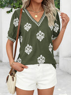 Casual Short Sleeve Summer T Shirts Going Out Tops for Women Trendy | Boho Tops for Women,Tops for Teacher,V Neck,Crop,Y2K,Floral,Crew Neck,Work Blouses,Cute Tunics,Beach Vacation Clothes