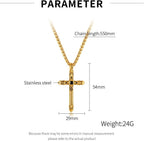 Cross Pendant Necklace for Men Metal Stainless Steel Mens Cross Pendant Necklace for Men