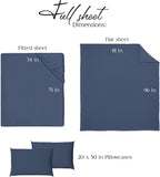 Ashford Home Essentials Bedding, 4 Piece Full Size Sheet Set, Estate Blue