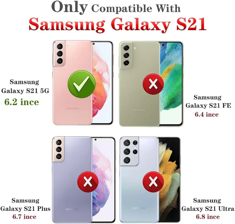 For Galaxy S21 Case: Samsung Galaxy S21 Case with HD Screen Protector - Military Grade Protective Cases with Ring for Samsung S21(Red)